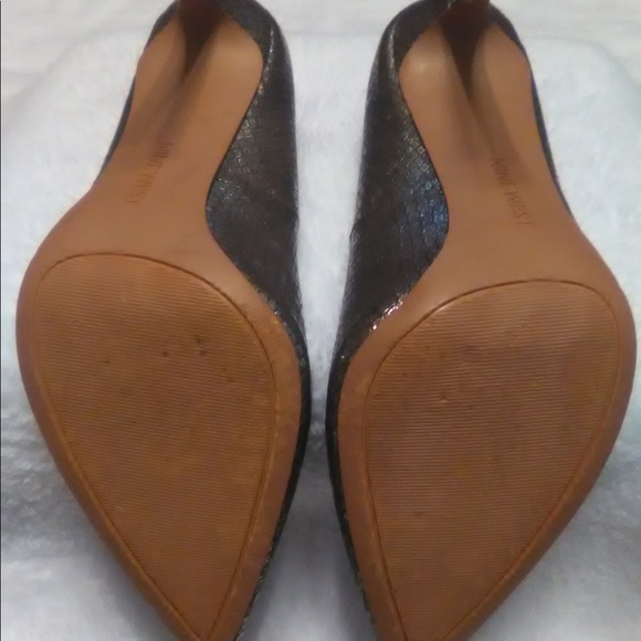 8M Nine West 4” Pointed Metallic Copper Gold Silver - Picture 4 of 6